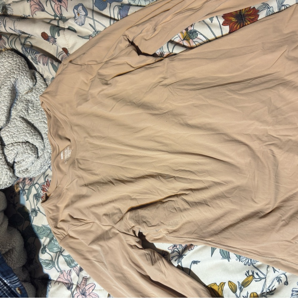 Women's Long Sleeve Beige Top